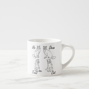 Un Deux Trois Cat Funny French Espresso Cup