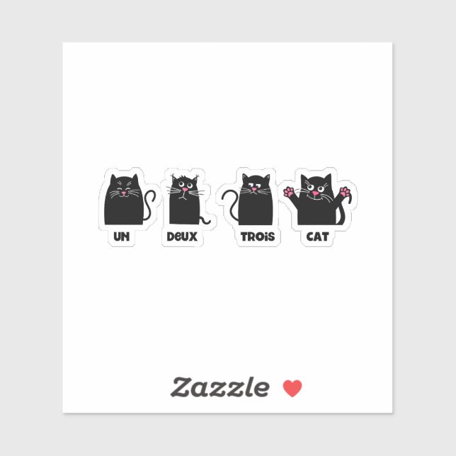 un deux trois cat funny pun pink noses whiskers (Sheet)
