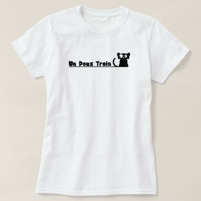 Un Deux Trois Cat T-Shirt (Design Front)