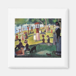 Un dimanche après-midi à l'Îl by Georges Seurat Magnet