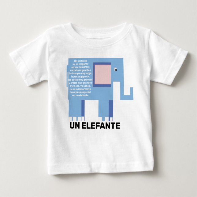 Un Elefante Spanish nursery rhyme Baby T-Shirt (Front)