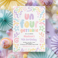 Un-Four-Gettable Confetti Balloon 4th Birthday