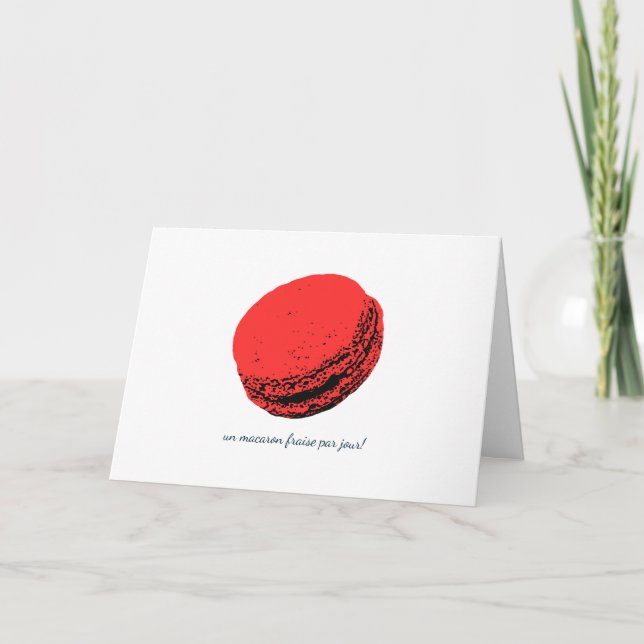 un macaron fraise par jour! card (Front)