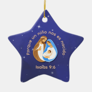 Un Niño Nos Es Nacido Isaías 9:6 Navidad Ceramic Ornament