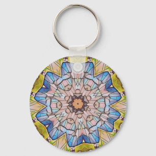 Un ommon Stained Glass Photomanipulation Key Ring