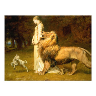 Una And Lion From Spensers Faerie Queene - Riviere Photo Print