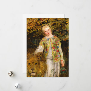 Una and the Lion, 1860 by William Bell Scott Holiday Card