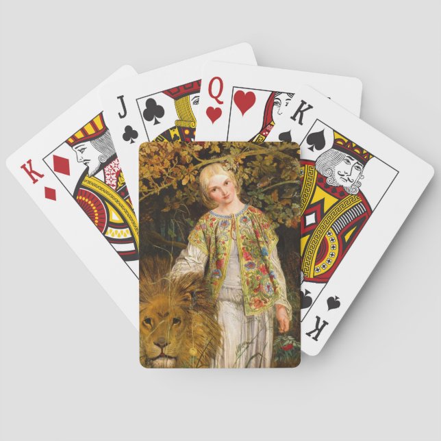 Una and the Lion, 1860 by William Bell Scott Playing Cards (Back)