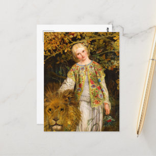 Una and the Lion, 1860 by William Bell Scott Postcard