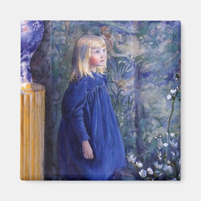 Una in Blue Dress Magnet (Front)