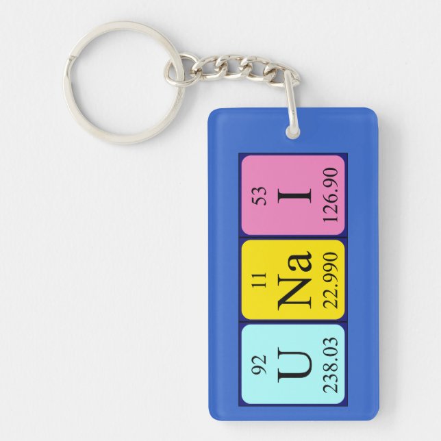 Unai periodic table name keyring (Front)