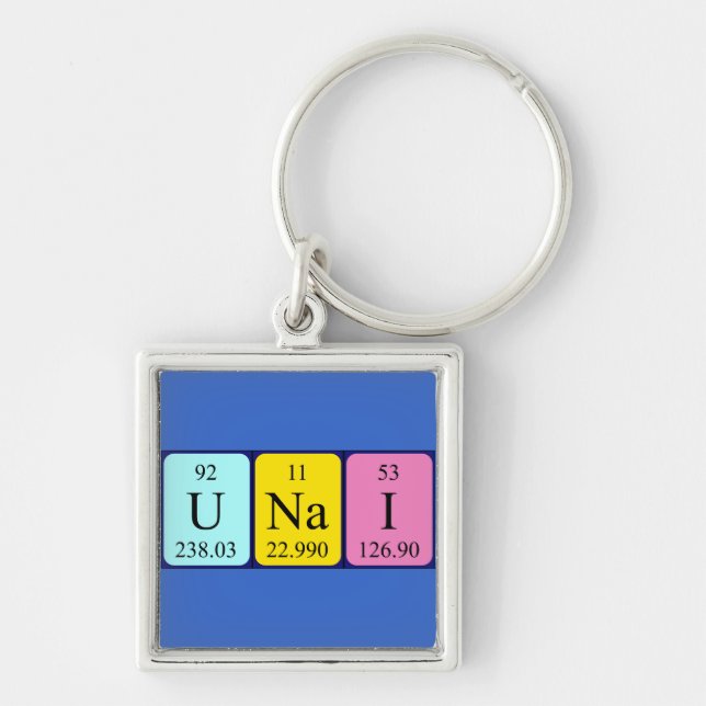 Unai periodic table name keyring (Front)