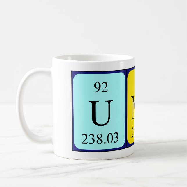 Unai periodic table name mug (Left)