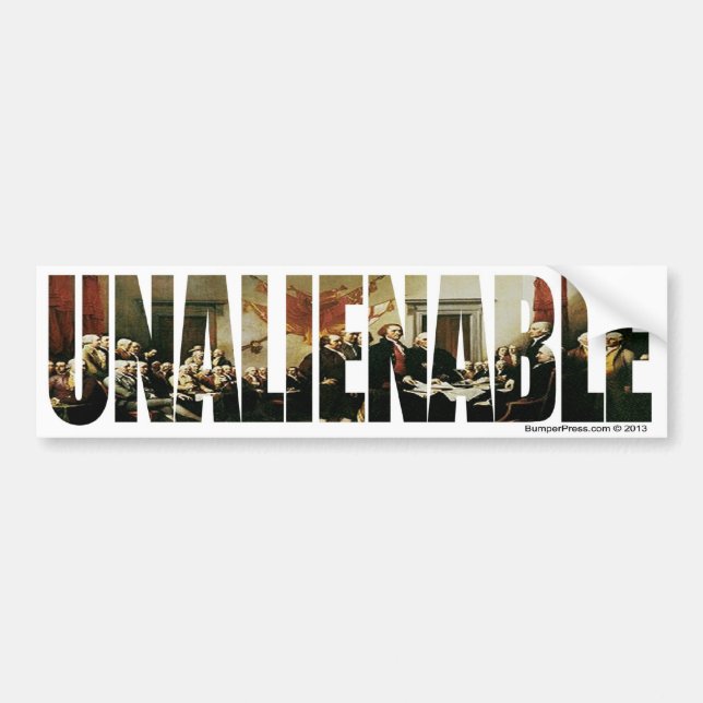 Unalienable 1776 bumper sticker (Front)