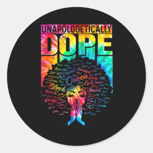 Unalogetically Black Pride Melanin African Tie Dye Classic Round Sticker