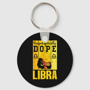 Unalogetically Libra Black Woman Cap Zodiac Key Ring