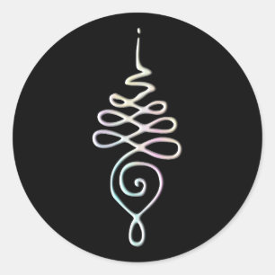Unalome 2 classic round sticker