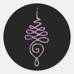 Unalome 5 classic round sticker