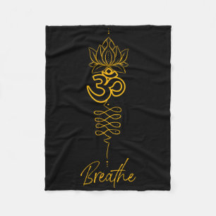 Unalome Symbol And Breath Yoga Fleece Blanket