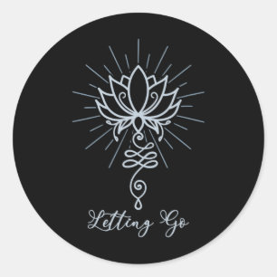 Unalome Symbol Lotus Flower Letting Go Classic Round Sticker