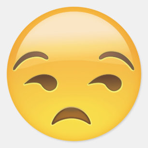 Unamused Face Emoji Classic Round Sticker