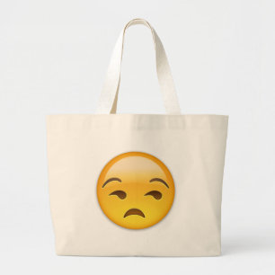 Unamused Face Emoji Large Tote Bag