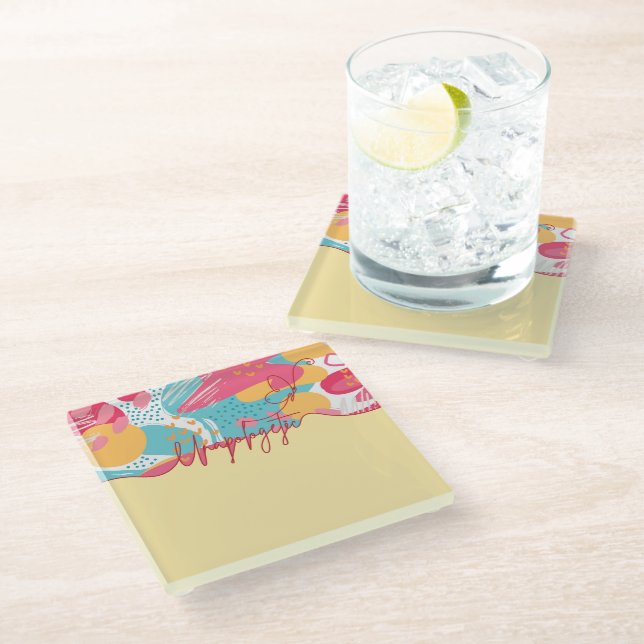 Unapologetic Bold Feminine Statement Glass Coaster (Angled)