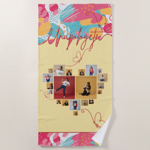 Unapologetic Personalised Feminine Photo Collage Beach Towel