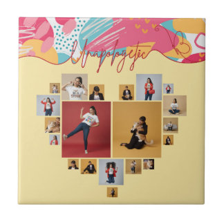 Unapologetic Personalised Feminine Photo Collage Ceramic Tile