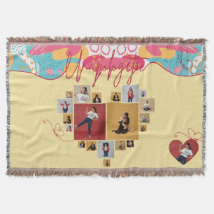 Unapologetic Personalised Feminine Photo Collage Throw Blanket