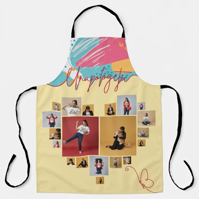 Unapologetic Personalized Feminine Photo Collage Apron (Front)