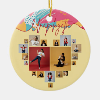 Unapologetic Personalized Feminine Photo Collage Ceramic Ornament