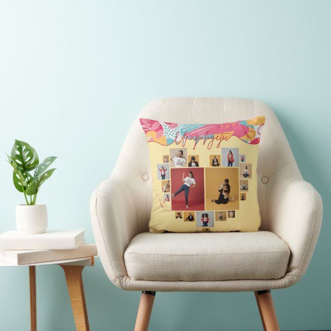 Unapologetic Personalized Feminine Photo Collage Cushion (Chair)