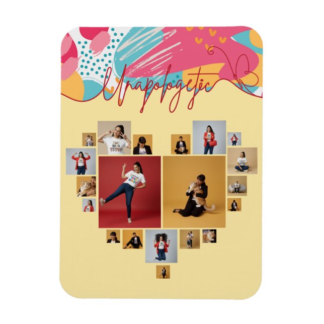 Unapologetic Personalized Feminine Photo Collage Magnet (Vertical)