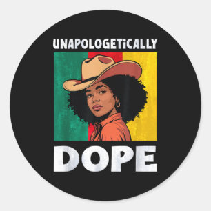 Unapologetically Afro Cowgirl Black Pride Classic Round Sticker