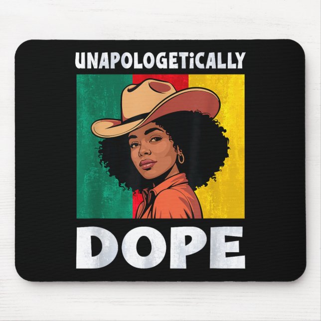 Unapologetically Afro Cowgirl Black Pride  Mouse Pad (Front)