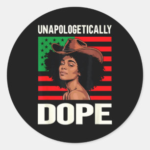 Unapologetically Afro Cowgirl Pan African Flag Classic Round Sticker