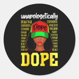 Unapologetically Afro Girl Women Cap Black History Classic Round Sticker