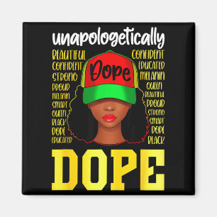 Unapologetically Afro Girl Women Cap Black History Magnet