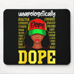 Unapologetically Afro Girl Women Cap Black History Mouse Pad