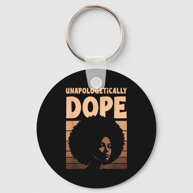 Unapologetically Afro Silhouette Queen  Key Ring (Front)