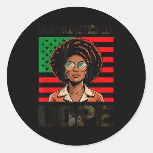 Unapologetically Afro Woman Black Pride Classic Round Sticker
