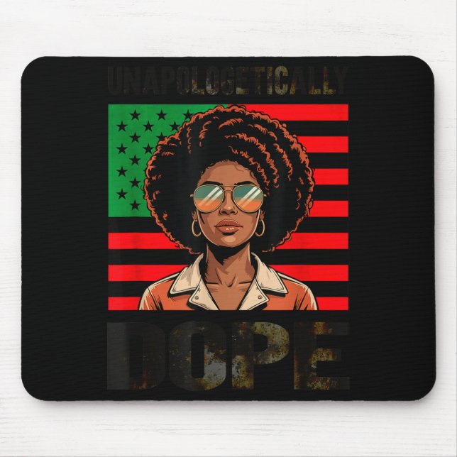 Unapologetically Afro Woman Black Pride  Mouse Pad (Front)