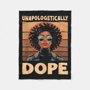 Unapologetically Afro Woman Vintage 70s  Fleece Blanket