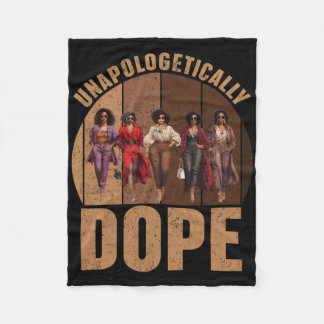 Unapologetically Black Drug Pride Afro Black Histo Fleece Blanket