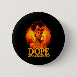 Unapologetically Black History Afro Melanin Girl W 6 Cm Round Badge