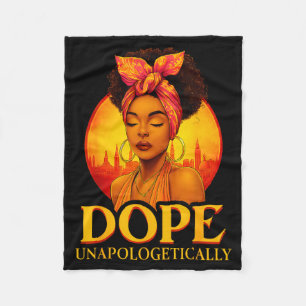 Unapologetically Black History Afro Melanin Girl W Fleece Blanket