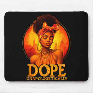 Unapologetically Black History Afro Melanin Girl W Mouse Pad