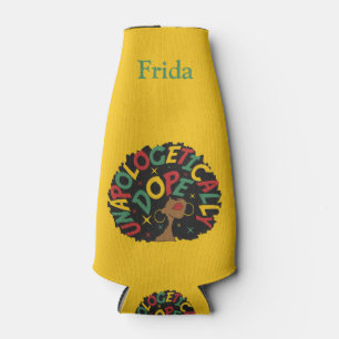 Unapologetically Dope Black Girl Afro  Bottle Cooler