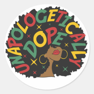 Unapologetically Dope Black Girl Afro  Classic Round Sticker